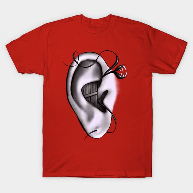 Ear Monster Weird Art T-Shirt by Boriana Giormova